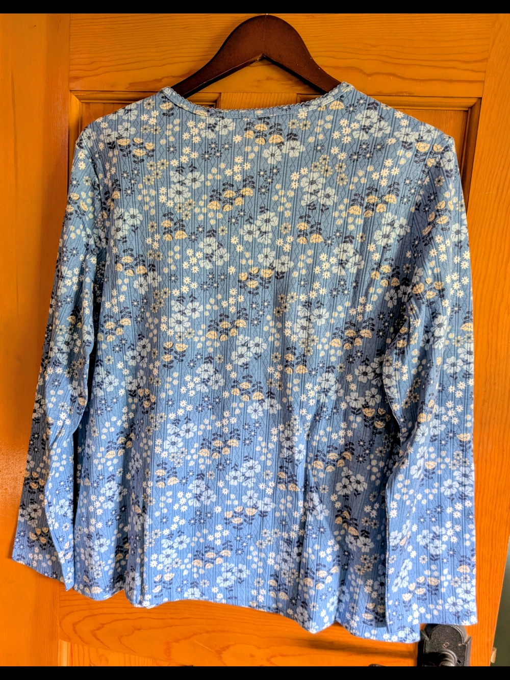 Blair Blue Floral Button-Front Long Sleeve Tee - Picture 2 of 2